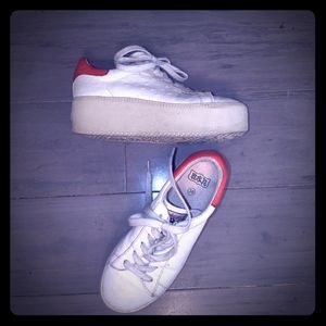 ASH platforms white embossed leather